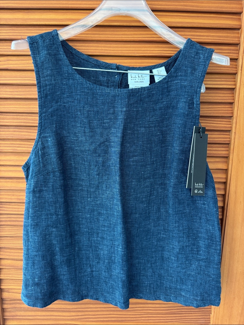 NICOLE MILLER Sleeveless Blue Tank Top